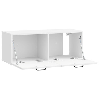 Wandbeugel TV-kast Hoogglans Wit 78,5 x 31 x 30 cm Bewerkt hout