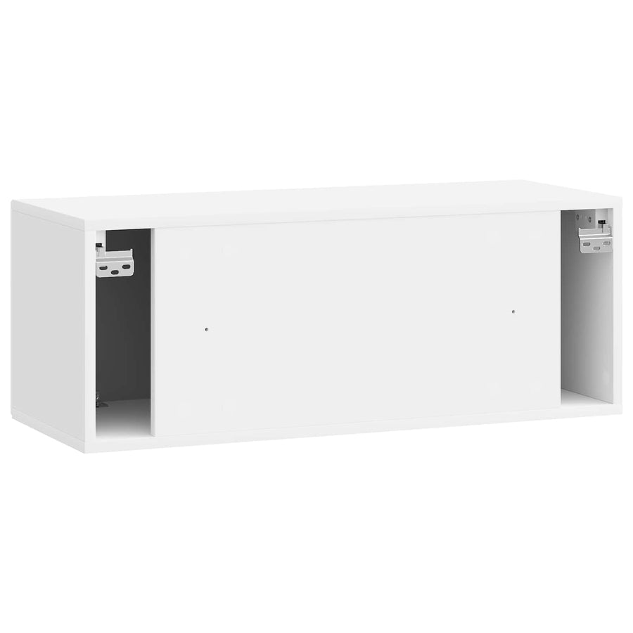 Wandbeugel TV-kast Hoogglans Wit 78,5 x 31 x 30 cm Bewerkt hout