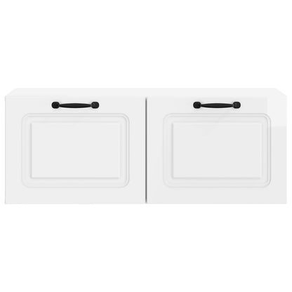 Wandbeugel TV-kast Hoogglans Wit 78,5 x 31 x 30 cm Bewerkt hout