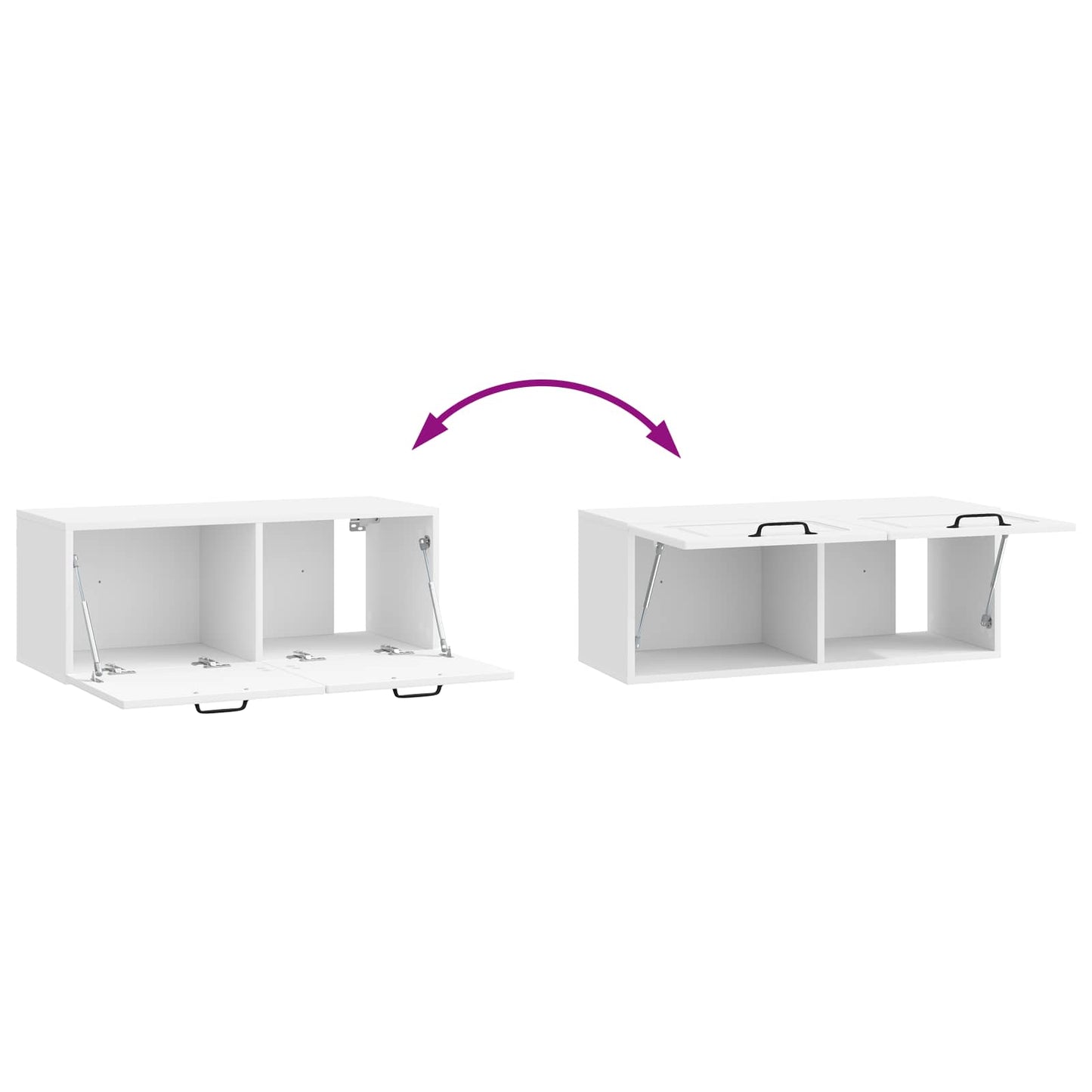 Wandbeugel TV-kast Hoogglans Wit 78,5 x 31 x 30 cm Bewerkt hout