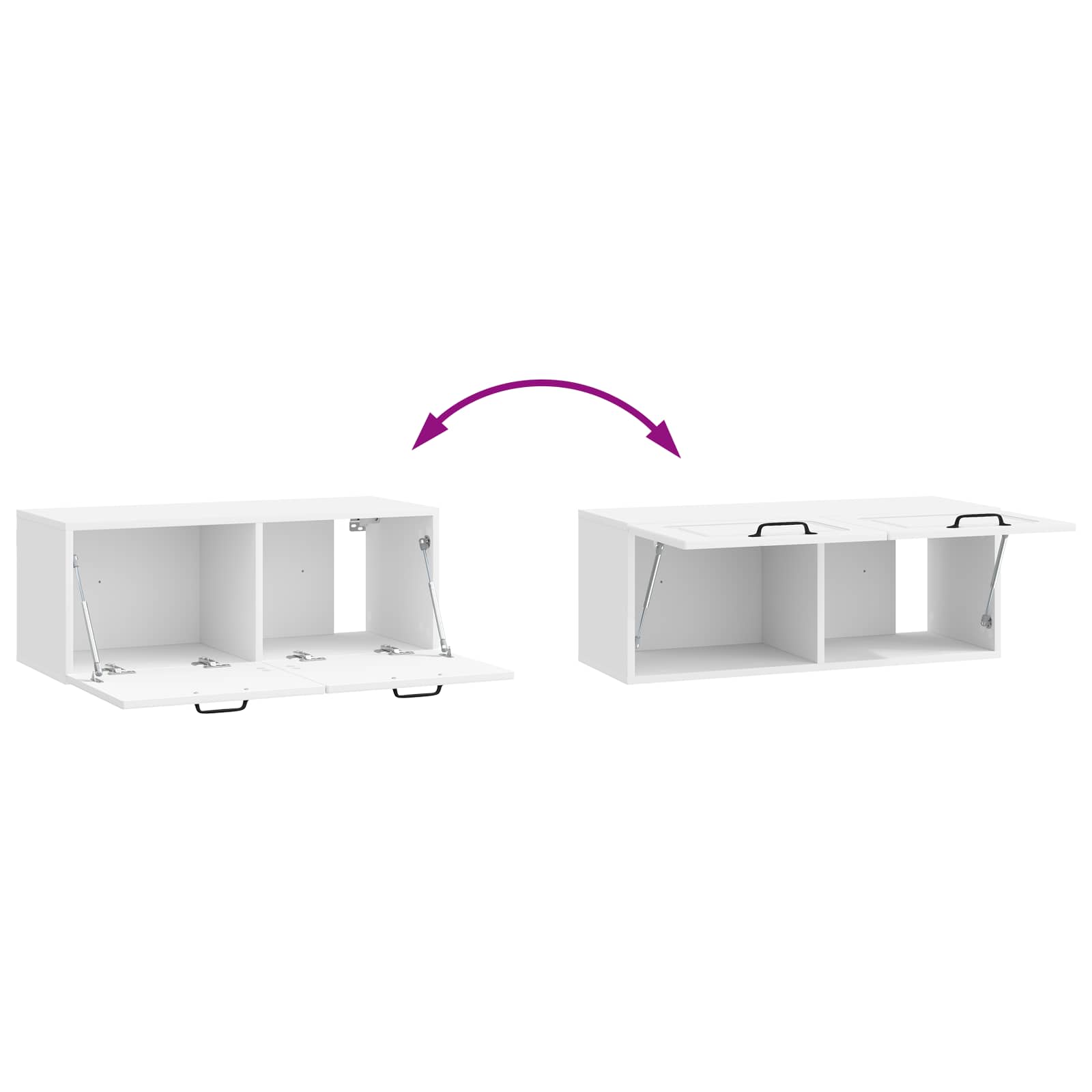 Wandbeugel TV-kast Hoogglans Wit 78,5 x 31 x 30 cm Bewerkt hout