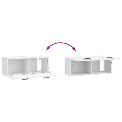 Wandbeugel TV-kast Hoogglans Wit 78,5 x 31 x 30 cm Bewerkt hout