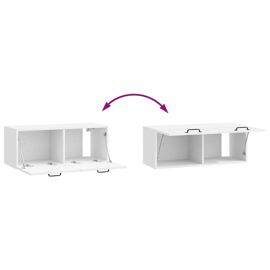 Wandbeugel TV-kast Hoogglans Wit 78,5 x 31 x 30 cm Bewerkt hout