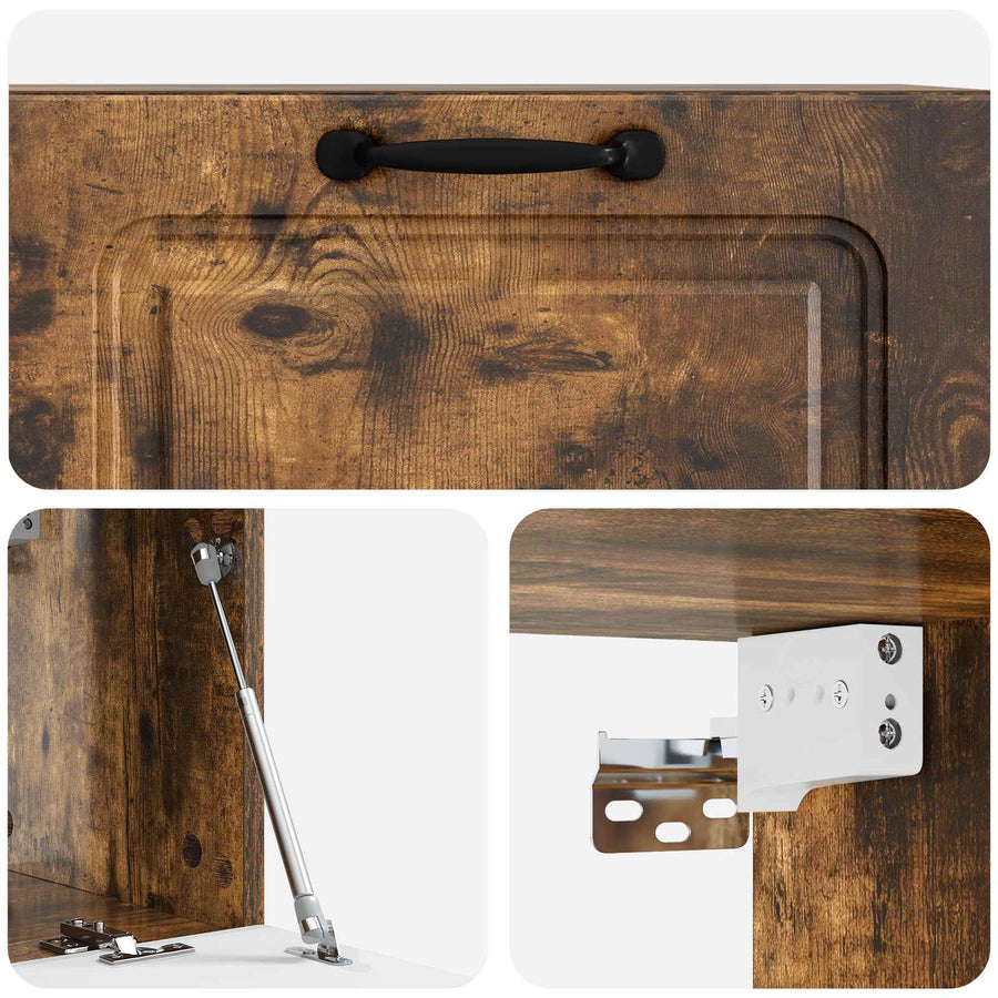 Wandbeugel TV-kast Gerookt eiken 78,5 x 31 x 30 cm Bewerkt hout