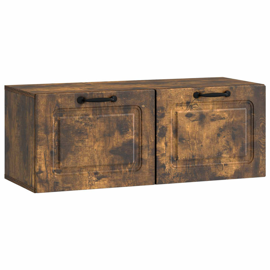Wandbeugel TV-kast Gerookt eiken 78,5 x 31 x 30 cm Bewerkt hout