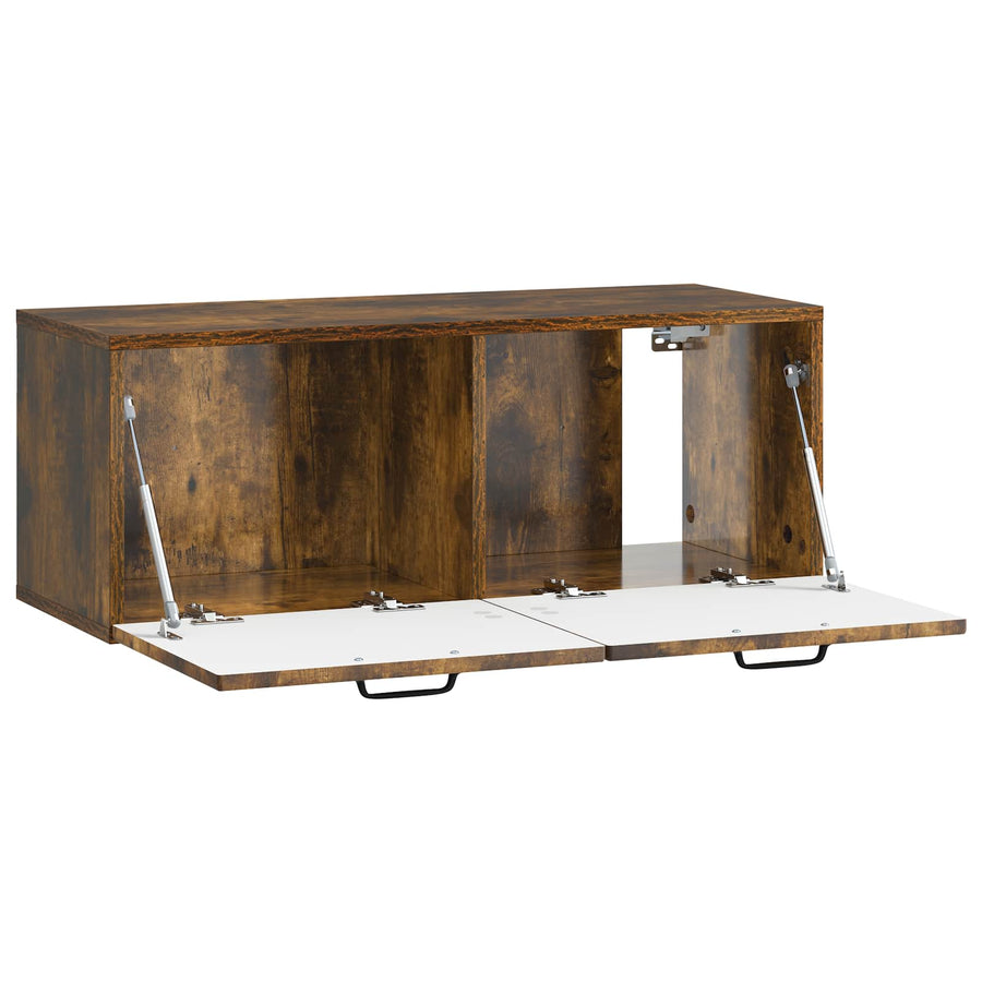Wandbeugel TV-kast Gerookt eiken 78,5 x 31 x 30 cm Bewerkt hout