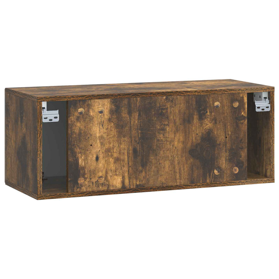 Wandbeugel TV-kast Gerookt eiken 78,5 x 31 x 30 cm Bewerkt hout