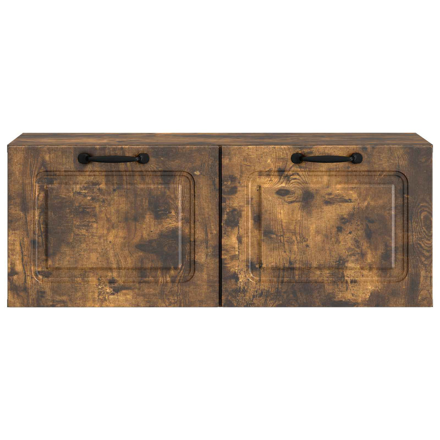 Wandbeugel TV-kast Gerookt eiken 78,5 x 31 x 30 cm Bewerkt hout