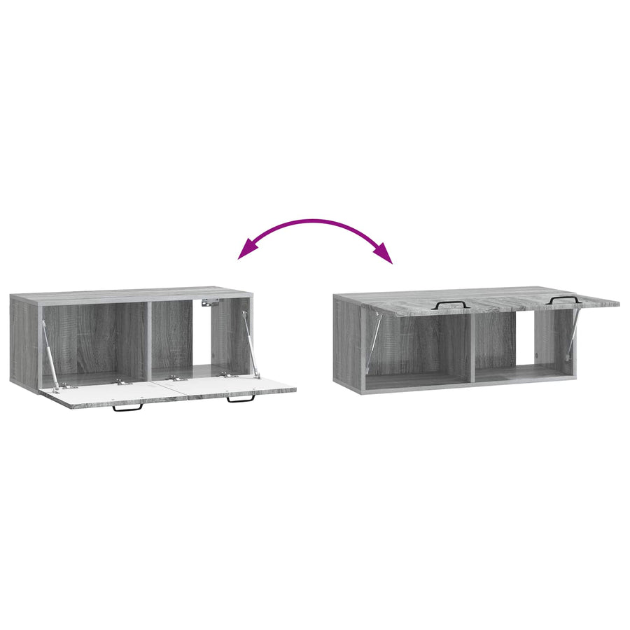 Wandbeugel TV-kast Grijs sonoma 78,5 x 31 x 30 cm Bewerkt hout