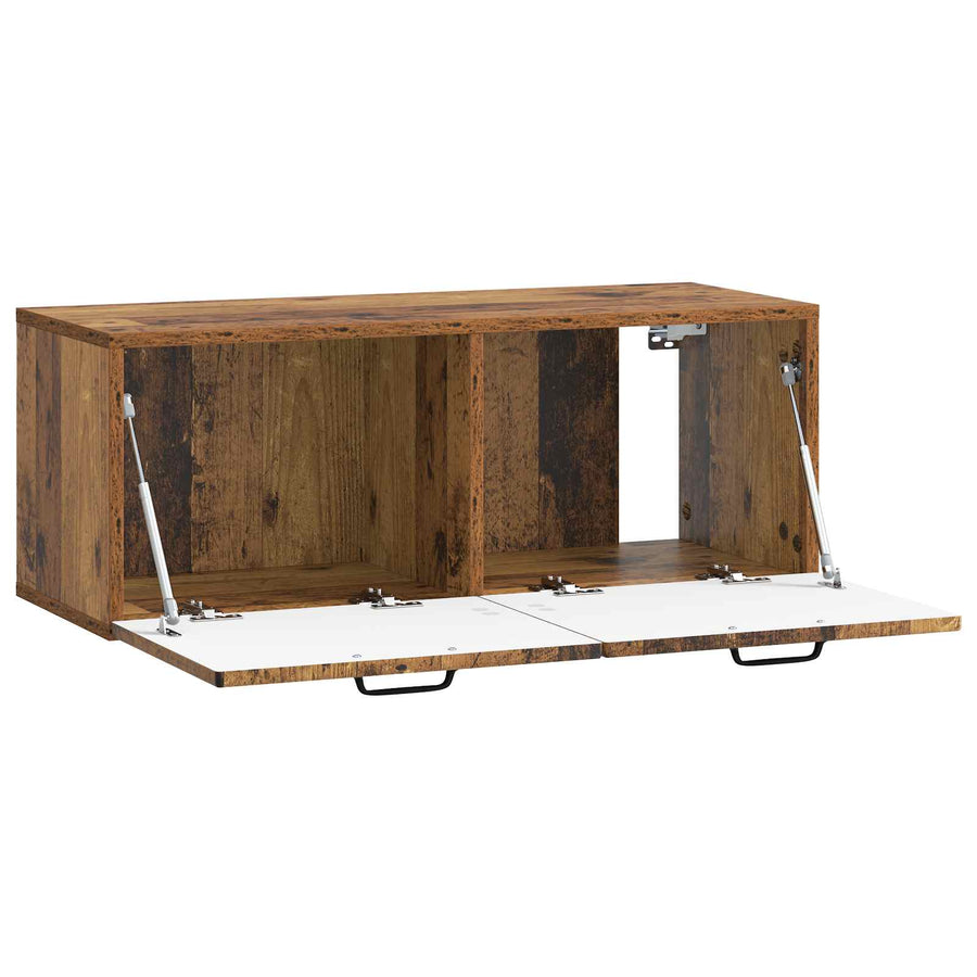 Wandbeugel TV-kast Oud hout 78,5 x 31 x 30 cm Bewerkt hout