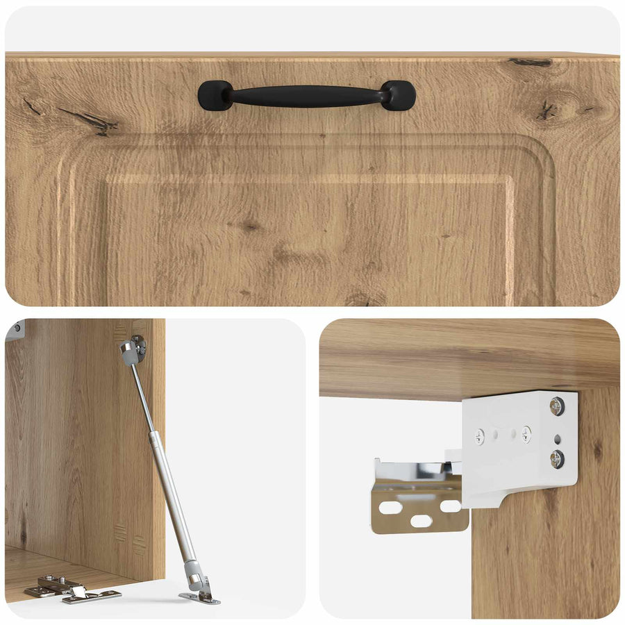Wandbeugel TV-kast Artisanaal eiken 78,5 x 31 x 30 cm