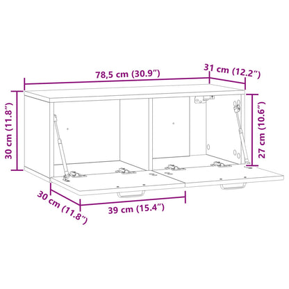 Wandbeugel TV-kast Artisanaal eiken 78,5 x 31 x 30 cm