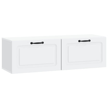 Wandbeugel TV-kast Wit 98 x 31 x 30 cm Bewerkt hout