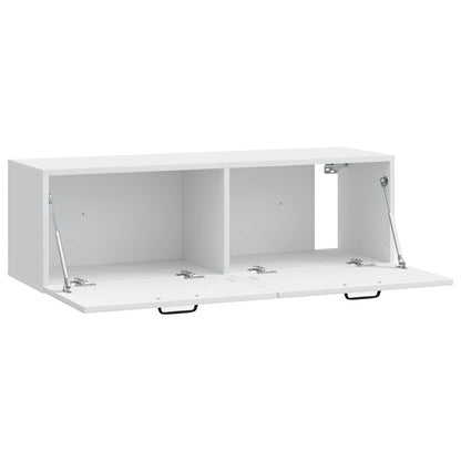 Wandbeugel TV-kast Wit 98 x 31 x 30 cm Bewerkt hout