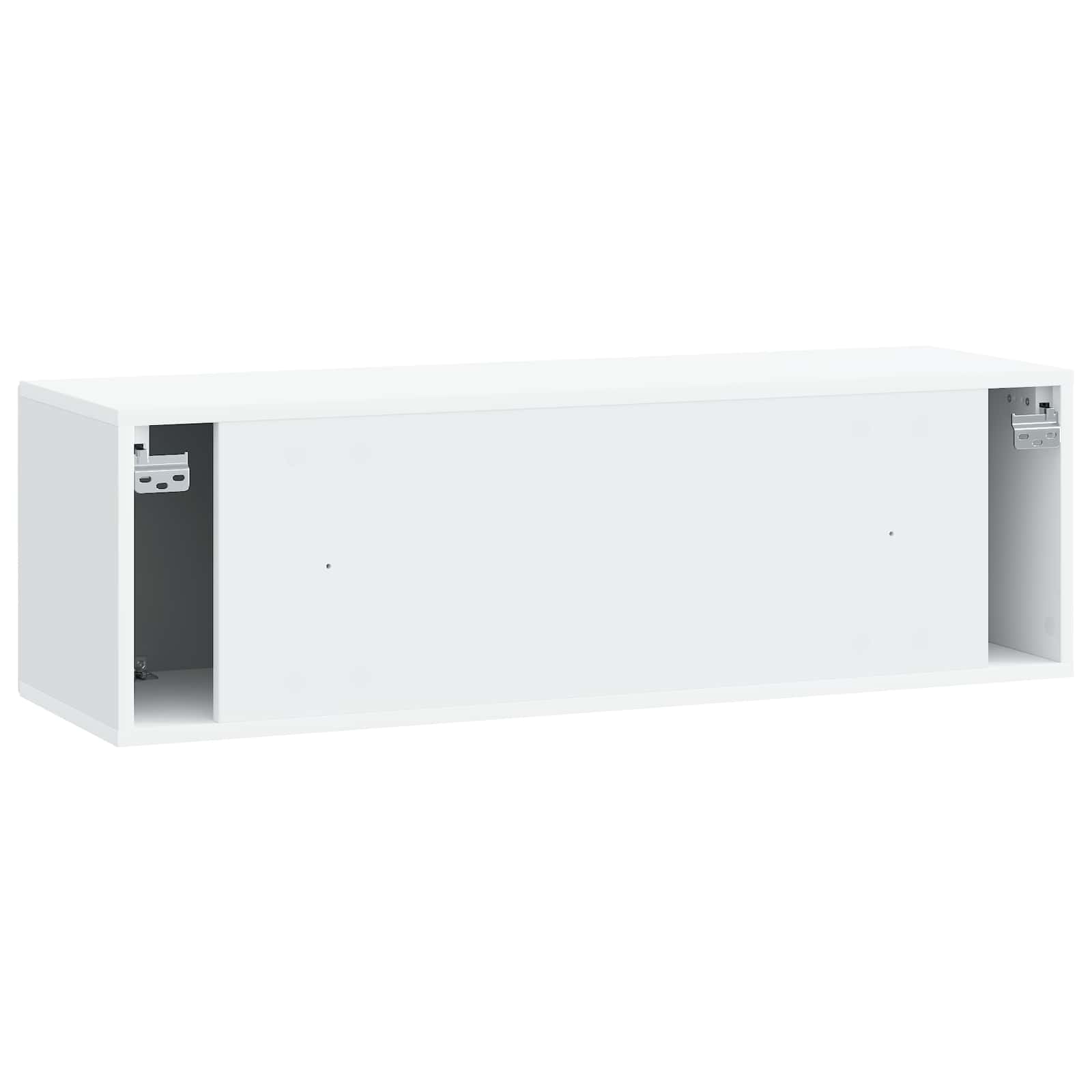 Wandbeugel TV-kast Wit 98 x 31 x 30 cm Bewerkt hout