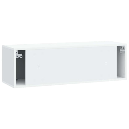 Wandbeugel TV-kast Wit 98 x 31 x 30 cm Bewerkt hout