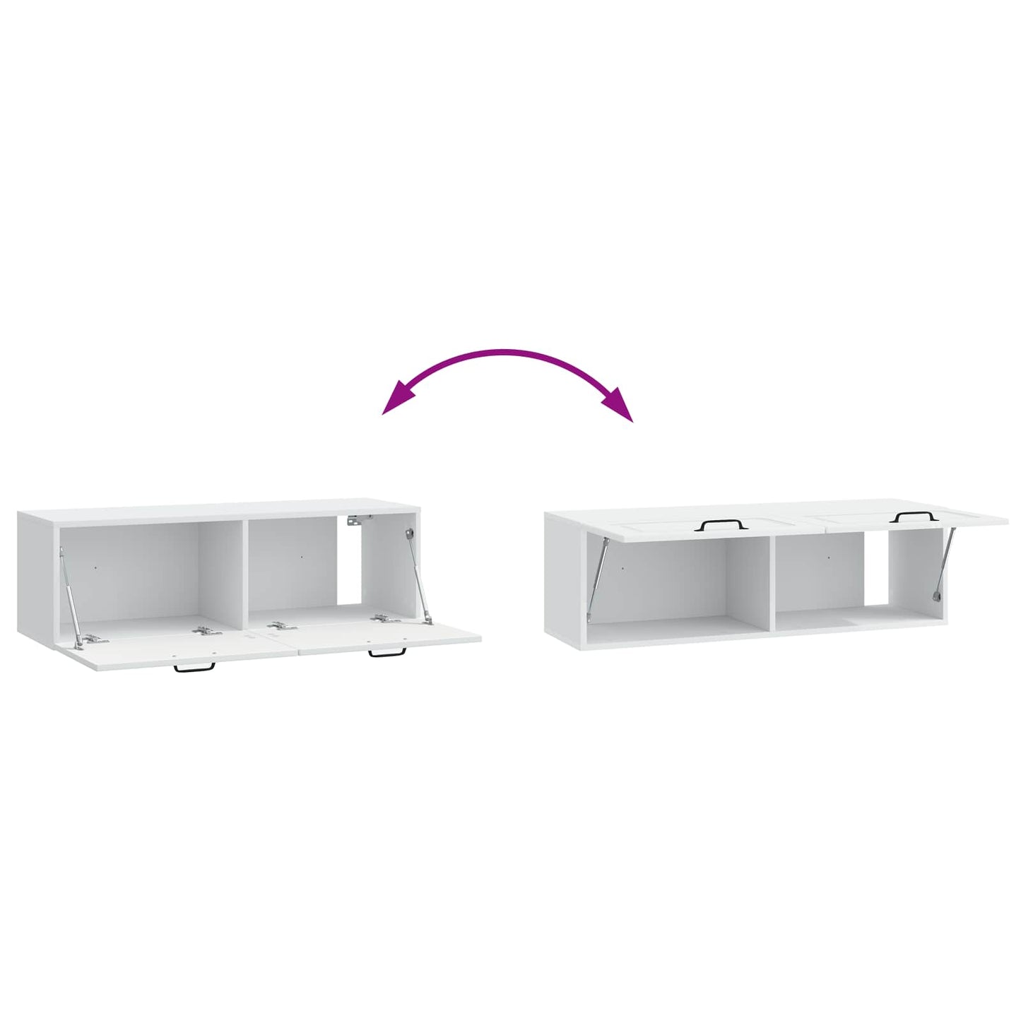 Wandbeugel TV-kast Wit 98 x 31 x 30 cm Bewerkt hout
