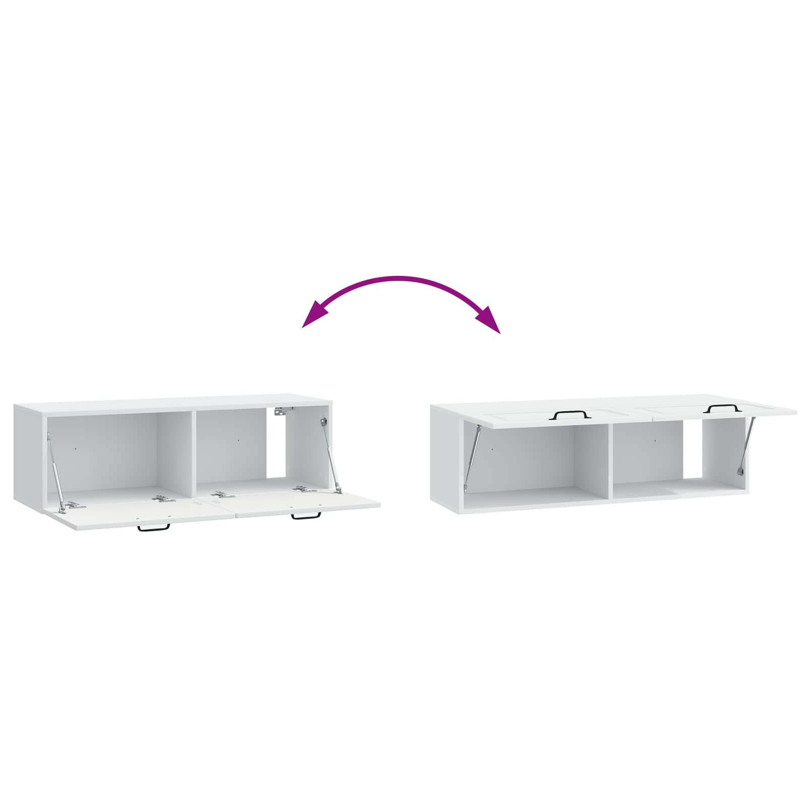 Wandbeugel TV-kast Wit 98 x 31 x 30 cm Bewerkt hout