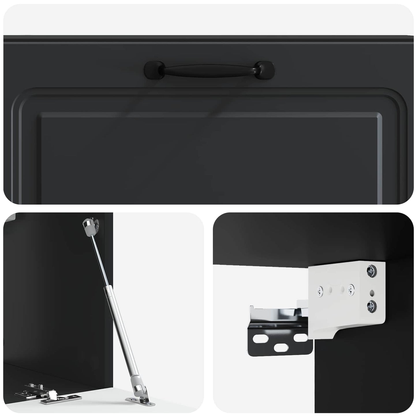 Wandbeugel TV-kast Zwart 98 x 31 x 30 cm Bewerkt hout