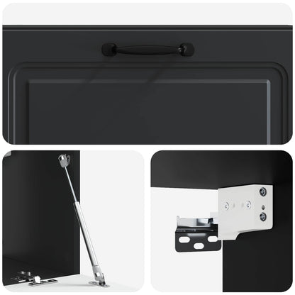 Wandbeugel TV-kast Zwart 98 x 31 x 30 cm Bewerkt hout