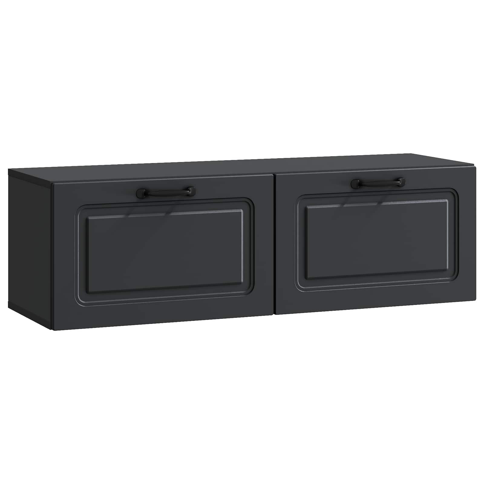 Wandbeugel TV-kast Zwart 98 x 31 x 30 cm Bewerkt hout