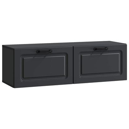 Wandbeugel TV-kast Zwart 98 x 31 x 30 cm Bewerkt hout