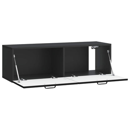Wandbeugel TV-kast Zwart 98 x 31 x 30 cm Bewerkt hout