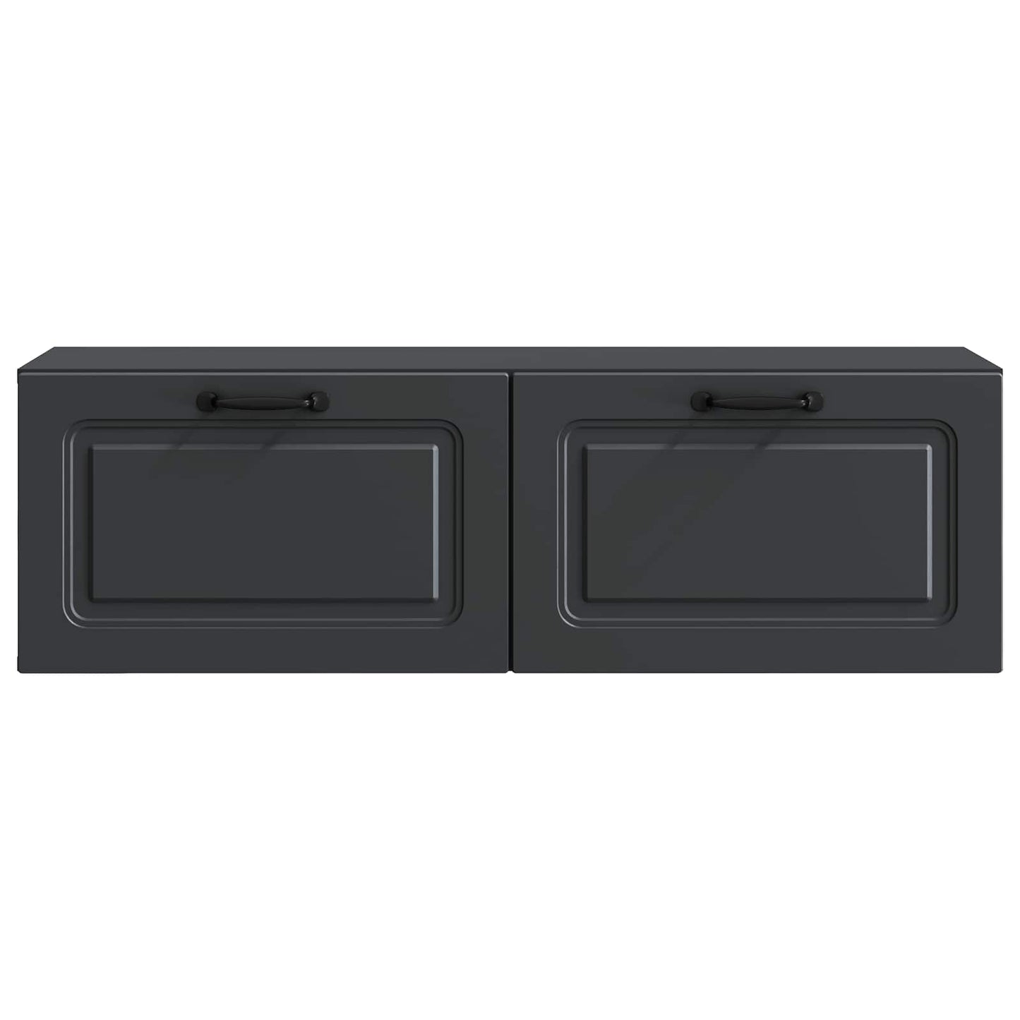Wandbeugel TV-kast Zwart 98 x 31 x 30 cm Bewerkt hout