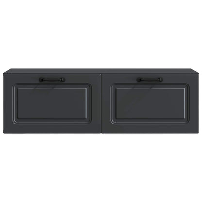 Wandbeugel TV-kast Zwart 98 x 31 x 30 cm Bewerkt hout