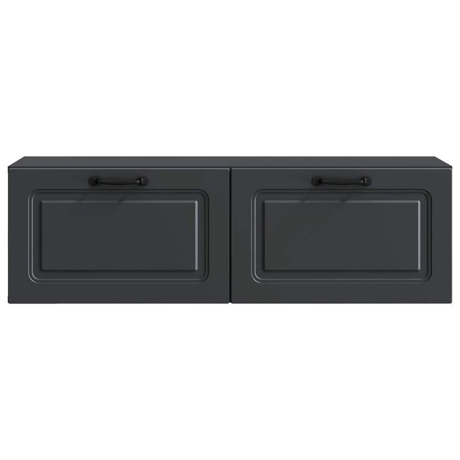 Wandbeugel TV-kast Zwart 98 x 31 x 30 cm Bewerkt hout