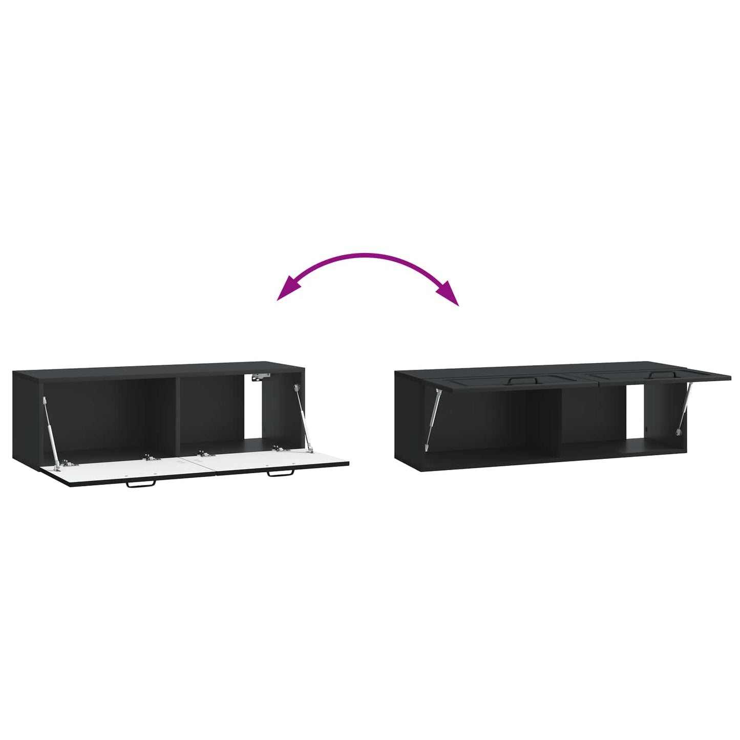 Wandbeugel TV-kast Zwart 98 x 31 x 30 cm Bewerkt hout