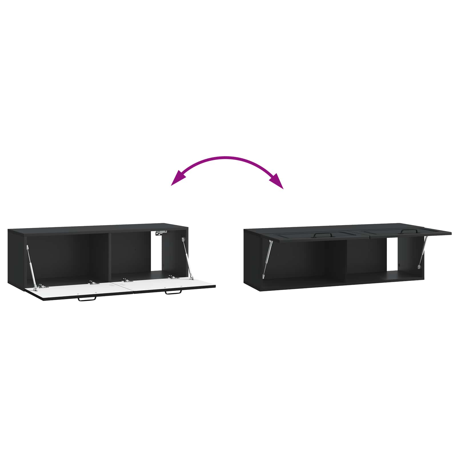 Wandbeugel TV-kast Zwart 98 x 31 x 30 cm Bewerkt hout