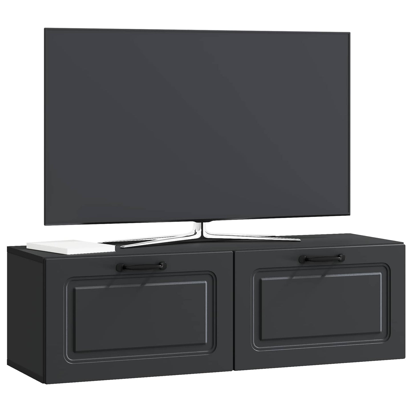 Wandbeugel TV-kast Zwart 98 x 31 x 30 cm Bewerkt hout