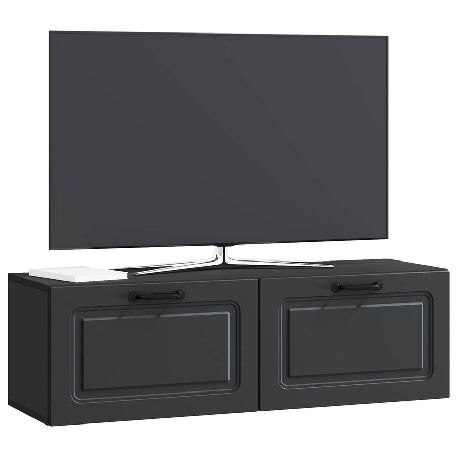 Wandbeugel TV-kast Zwart 98 x 31 x 30 cm Bewerkt hout