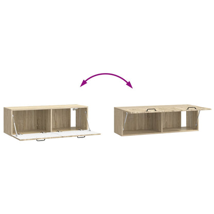 Wandbeugel TV-kast Sonoma Eiken 98 x 31 x 30 cm Bewerkt hout