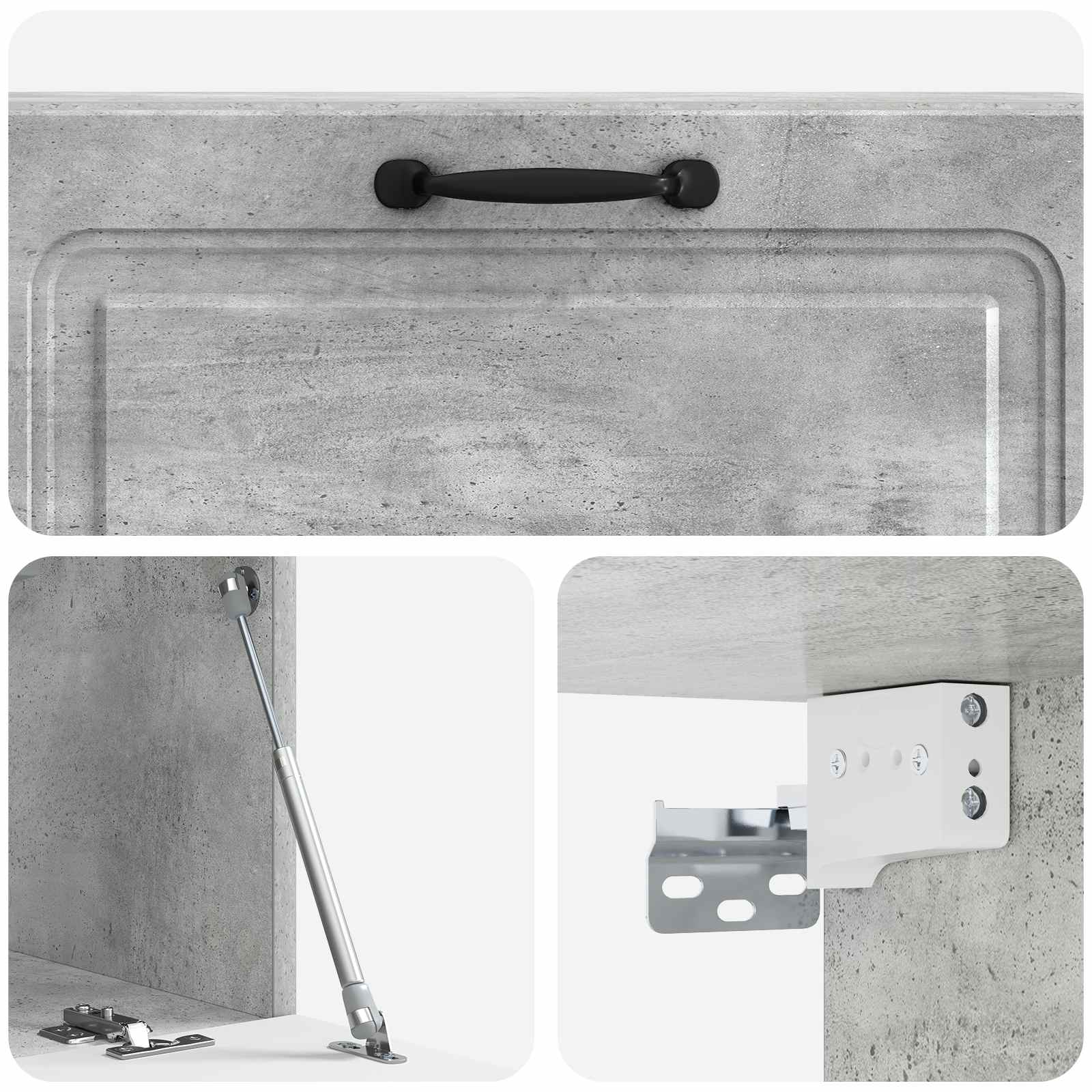 Wandbeugel TV-kast Betongrijs 98 x 31 x 30 cm Bewerkt hout