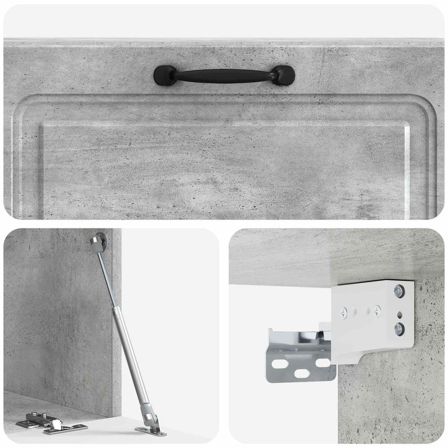 Wandbeugel TV-kast Betongrijs 98 x 31 x 30 cm Bewerkt hout