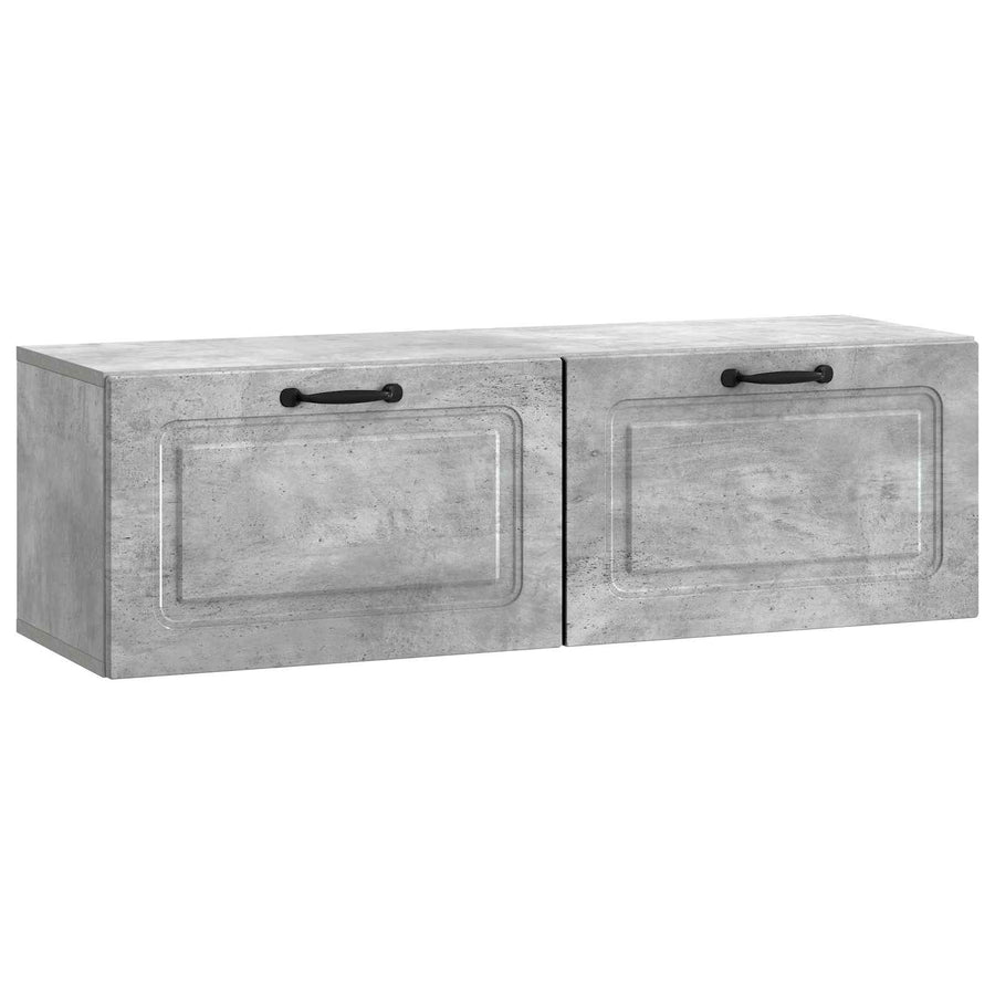 Wandbeugel TV-kast Betongrijs 98 x 31 x 30 cm Bewerkt hout