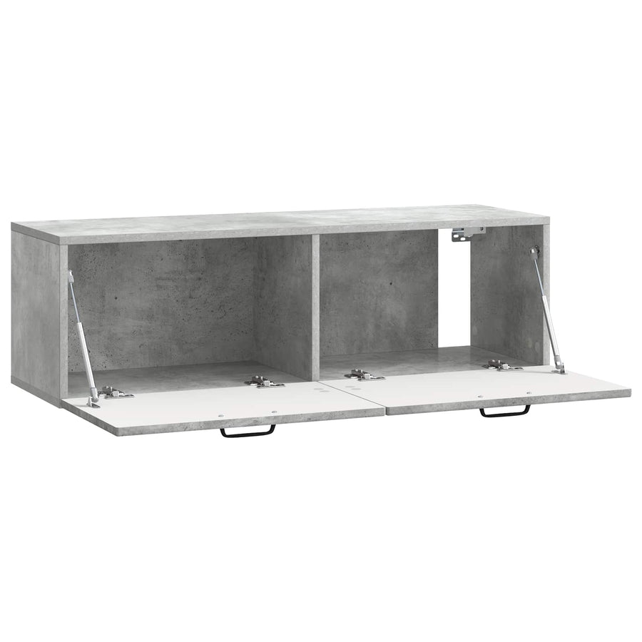 Wandbeugel TV-kast Betongrijs 98 x 31 x 30 cm Bewerkt hout