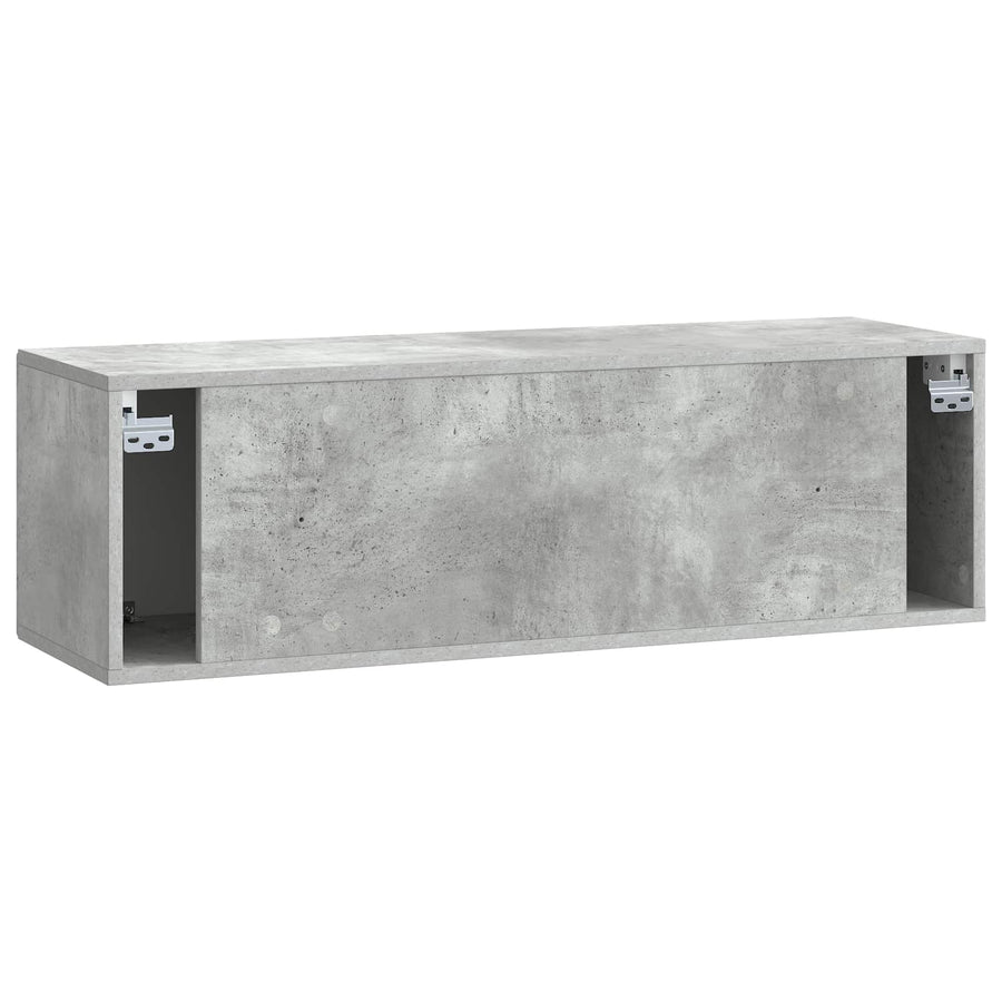 Wandbeugel TV-kast Betongrijs 98 x 31 x 30 cm Bewerkt hout