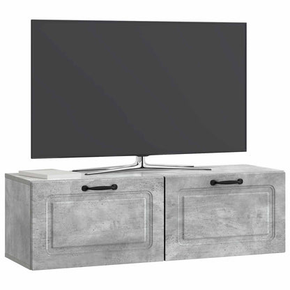 Wandbeugel TV-kast Betongrijs 98 x 31 x 30 cm Bewerkt hout