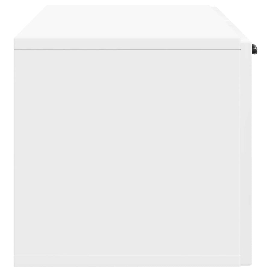 Wandbeugel TV-kast Hoogglans Wit 98 x 31 x 30 cm Bewerkt hout