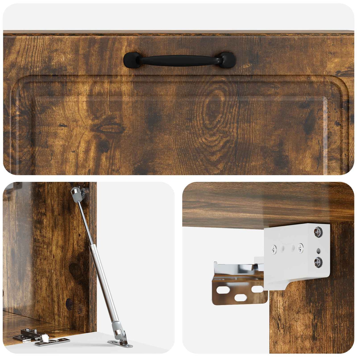 Wandbeugel TV-kast Gerookt eiken 98 x 31 x 30 cm Bewerkt hout