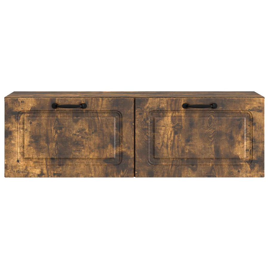 Wandbeugel TV-kast Gerookt eiken 98 x 31 x 30 cm Bewerkt hout