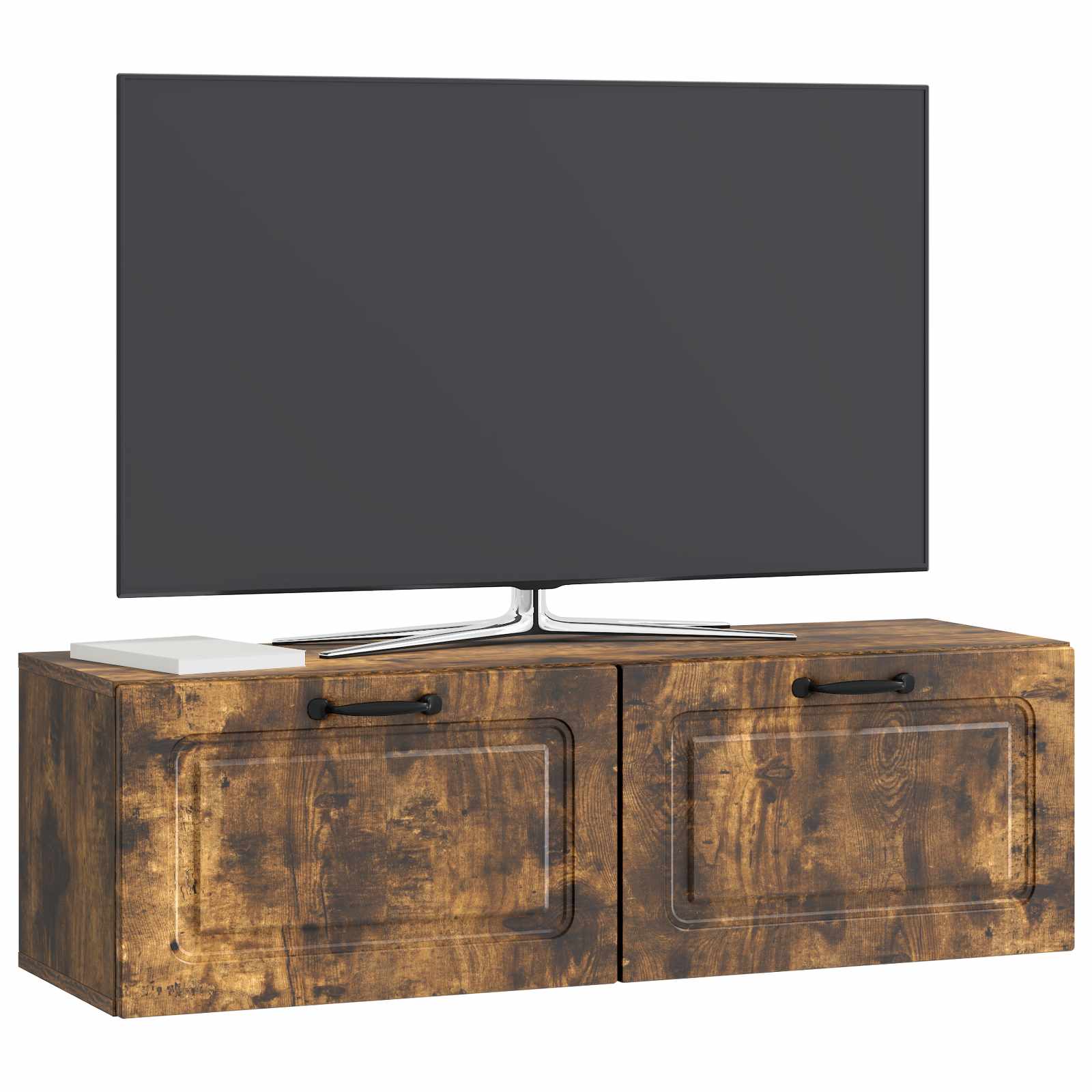 Wandbeugel TV-kast Gerookt eiken 98 x 31 x 30 cm Bewerkt hout