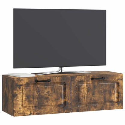 Wandbeugel TV-kast Gerookt eiken 98 x 31 x 30 cm Bewerkt hout