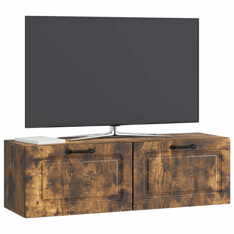 Wandbeugel TV-kast Gerookt eiken 98 x 31 x 30 cm Bewerkt hout