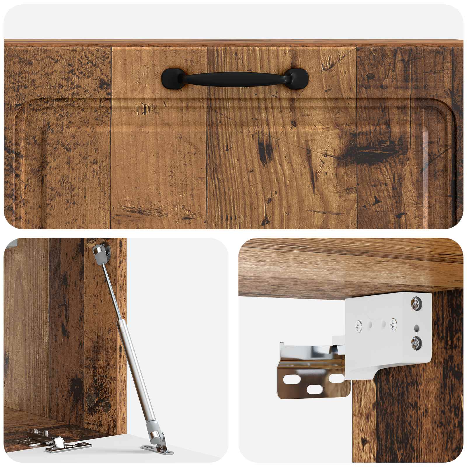 Wandbeugel TV-kast Oud hout 98 x 31 x 30 cm Bewerkt hout