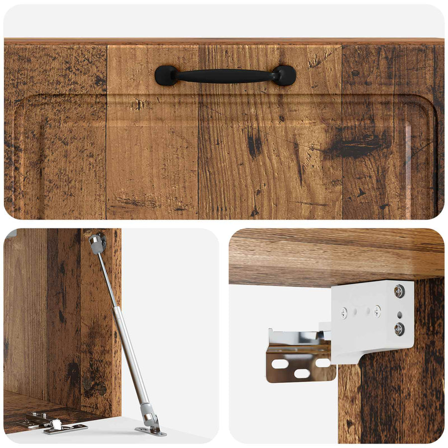 Wandbeugel TV-kast Oud hout 98 x 31 x 30 cm Bewerkt hout