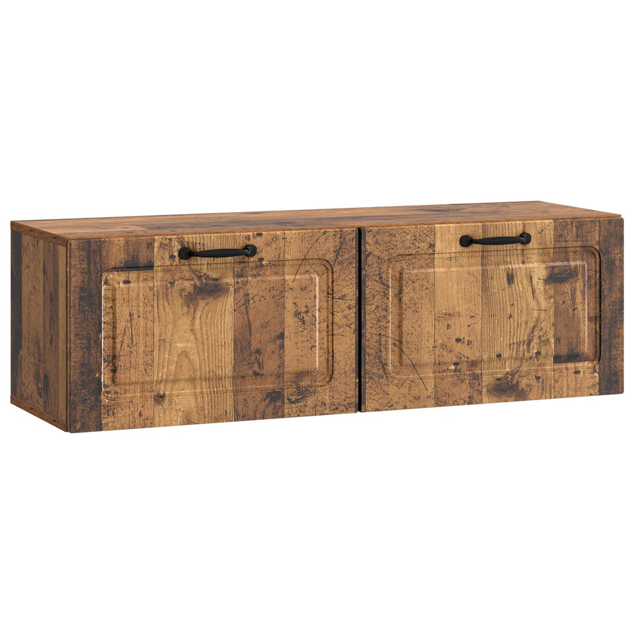Wandbeugel TV-kast Oud hout 98 x 31 x 30 cm Bewerkt hout